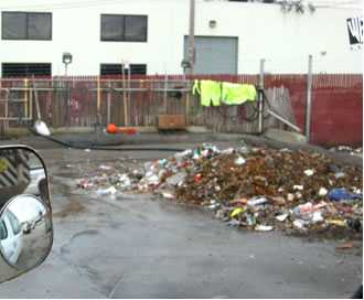 Street Sweeper Unloading/Washing Pad Debris Pile